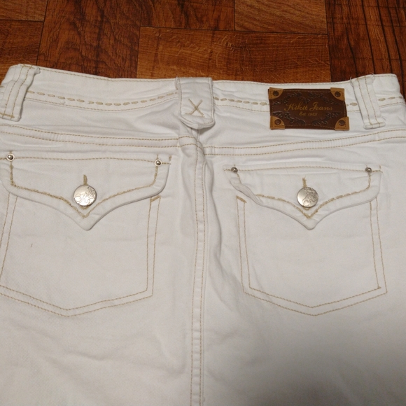 Kikit Jeans White Midi Skirt Women's Size 8 - Picture 4 of 6
